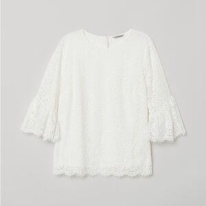 H&M Off White Lace Blouse